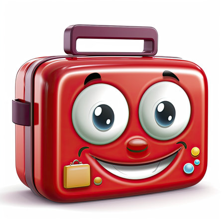 Lunchbox 3d illustration - Generative AI.の素材
