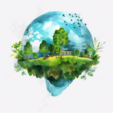 World Environment Day poster illustration - Generative AI.の素材