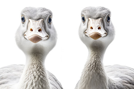 Geese photo realistic illustration - Generative AI.の素材
