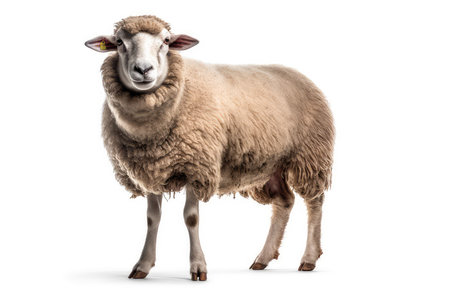 Sheep photo realistic illustration - Generative AI.の素材