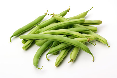 Green beans photo realistic illustration - Generative AI.の素材