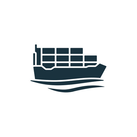 Sea cargo icon. Monochrome simple sign from logistics collection. Sea cargo icon for logo, templates, web design and infographics.のイラスト素材
