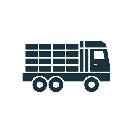 Auto cargo icon. Monochrome simple sign from logistics collection. Auto cargo icon for logo, templates, web design and infographics.のイラスト素材