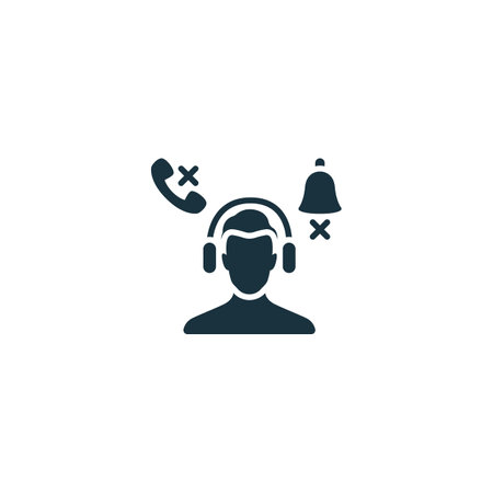 Distraction-free icon. Monochrome simple sign from productivity collection. Distraction-free icon for logo, templates, web design and infographics.のイラスト素材