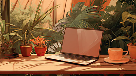 Digital oasis photo realistic illustration - Generative AI.の素材