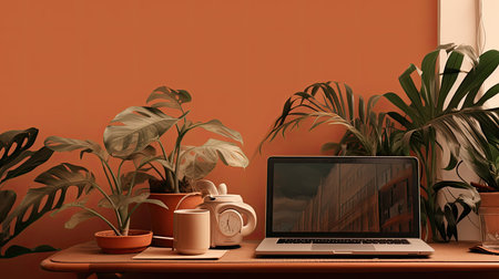 Lush creativity corner photo realistic illustration - Generative AI.の素材