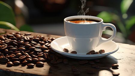Beloved coffee cup ultra realistic illustration - Generative AI.の素材