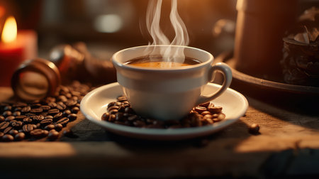 Beloved coffee cup ultra realistic illustration - Generative AI.の素材