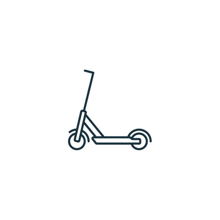 Scooter outline icon. Monochrome simple sign from transportation collection. Scooter icon for logo, templates, web design and infographics.のイラスト素材
