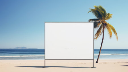A serene outdoor advertising banner photo realistic illustration - Generative AI.の素材
