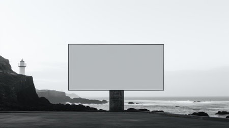 A minimalist outdoor advertising banner photo realistic illustration - Generative AI.の素材