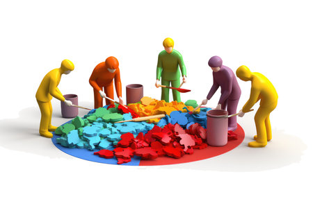 Social worker during the work 3d colorful illustration - Generative AI.の素材