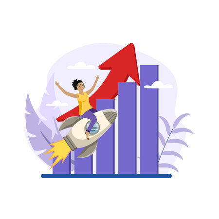 Personal development illustration. Personal development plan for career success, build specialist skill or competence to motivate and achieve business target concept.のイラスト素材