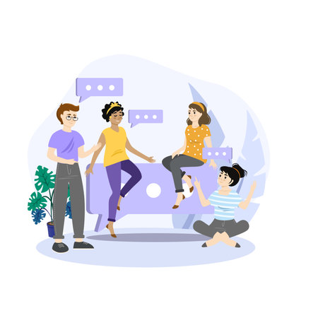 Community illustration. Community of business people building teamwork and cooperation. Cartoon corporate tiny characters , make achievement flat vector illustration.のイラスト素材