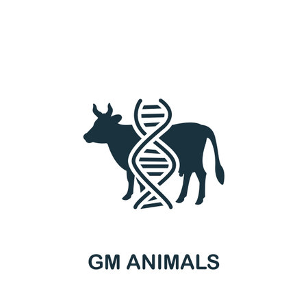 Gm Animals icon. Monochrome simple Bioengineering icon for templates, web design and infographicsのイラスト素材