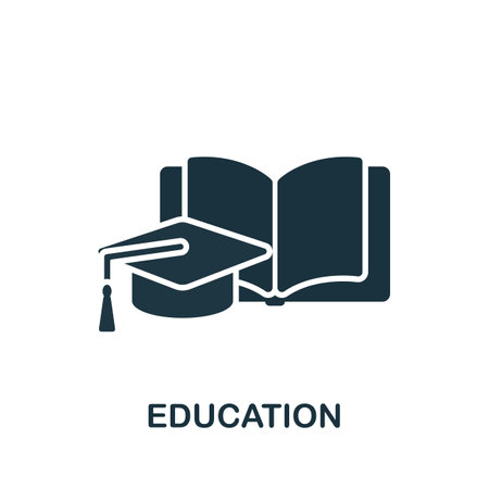 Education icon. Monochrome simple Brain Process icon for templates, web design and infographicsのイラスト素材