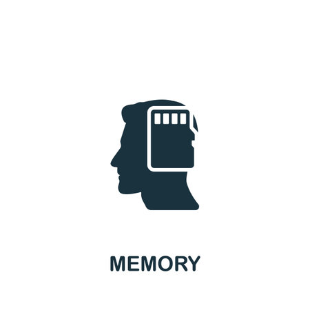 Momery icon. Monochrome simple Brain Process icon for templates, web design and infographicsのイラスト素材