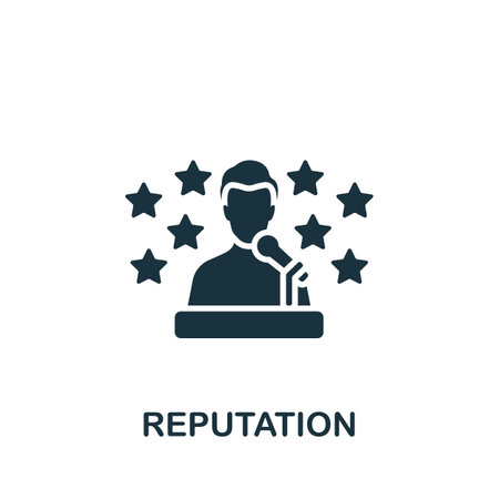 Reputation icon. Monochrome simple Community icon for templates, web design and infographicsのイラスト素材