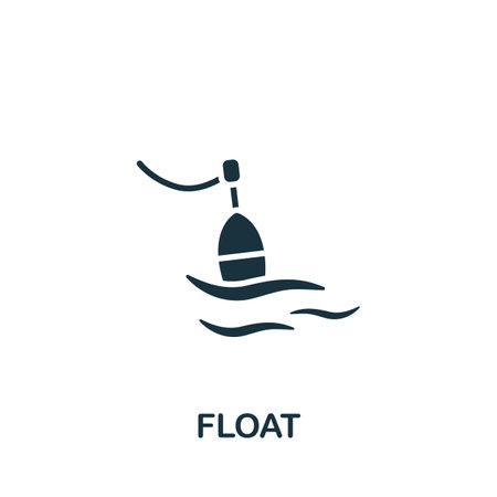 Float icon. Monochrome simple Fishing icon for templates, web design and infographicsのイラスト素材