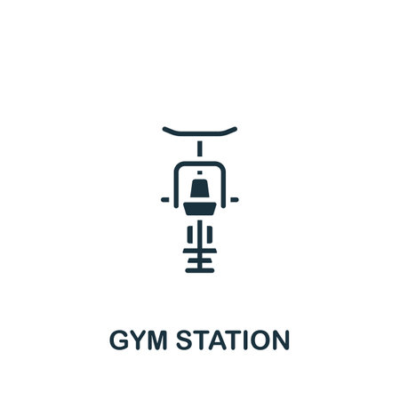 Gym Station icon. Monochrome simple Fitness icon for templates, web design and infographicsのイラスト素材