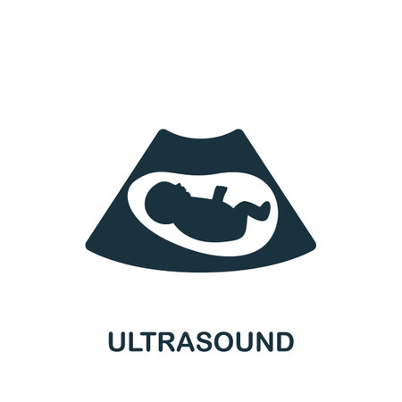 Ultrasound icon. Monochrome simple Health Check icon for templates, web design and infographicsのイラスト素材