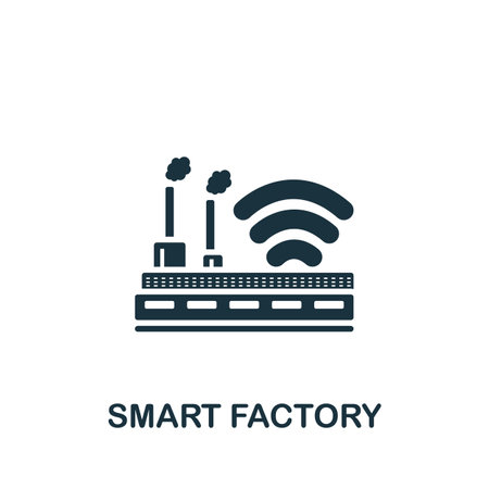 Smart Factory icon. Monochrome simple Industry 4.0 icon for templates, web design and infographicsのイラスト素材