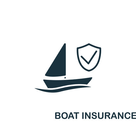 Boat Insurance icon. Monochrome simple Insurance icon for templates, web design and infographicsのイラスト素材