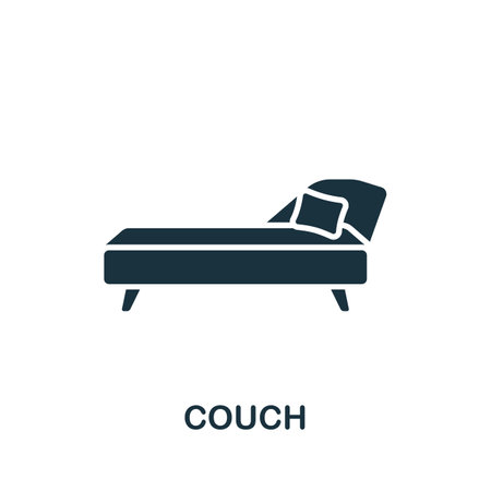 Couch icon. Monochrome simple Interior Furniture icon for templates, web design and infographicsのイラスト素材