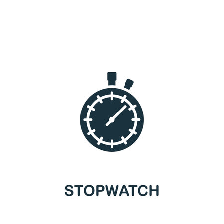 Stopwatch icon. Monochrome simple Measuring icon for templates, web design and infographicsのイラスト素材