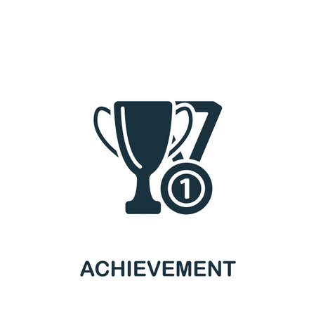 Achievement icon. Monochrome simple Success icon for templates, web design and infographicsのイラスト素材