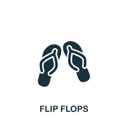 Flip Flops icon. Monochrome simple Summer icon for templates, web design and infographicsのイラスト素材