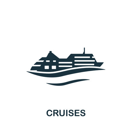 Cruises icon. Monochrome simple Travel icon for templates, web design and infographicsのイラスト素材