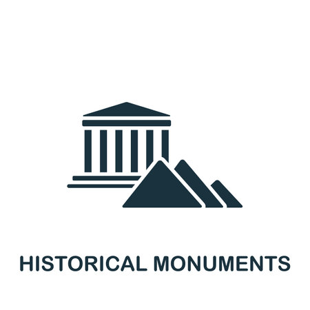 Historical Monuments icon. Monochrome simple Travel icon for templates, web design and infographicsのイラスト素材