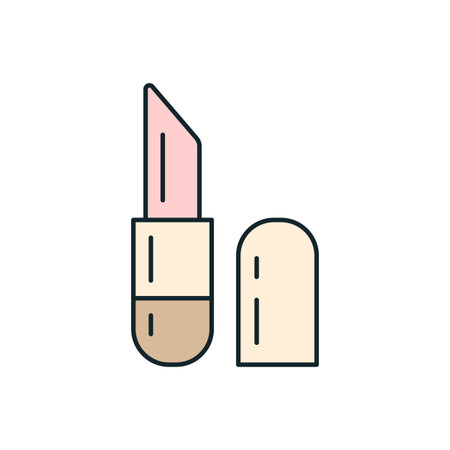 Pink open lipstick is standing on white backgroundのイラスト素材