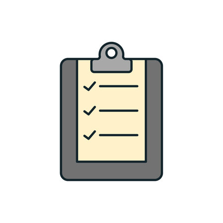 Clipboard with a to do list and check marks symbolizing the concept of business managementのイラスト素材