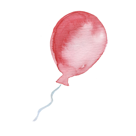Red balloon. Watercolor illustrationの写真素材