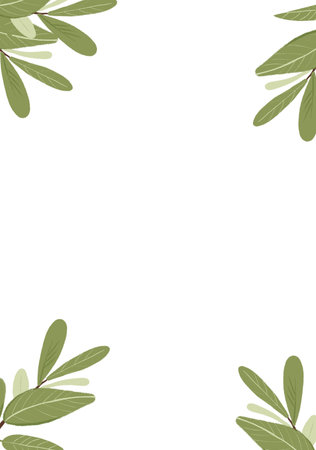 Frame of beautiful green leaves. For invitations, cards and other projects.の写真素材