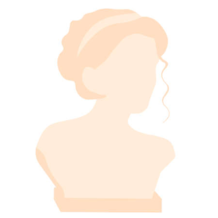 Antique statues vector stock illustration. marble obelisk. A woman's head.Mythical, ancient greek style. Roman ancient myth. History. Isolated on a white background.のイラスト素材