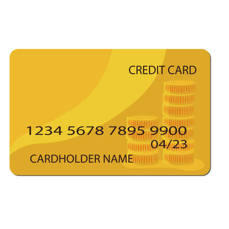 Credit card vector stock illustration. plastic card. bank payment system. isolated on a white background.のイラスト素材
