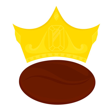 Coffee beans in the crown. Vector stock illustration. isolated on a white background.のイラスト素材