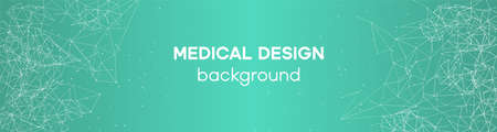 Wide medical polygon background. Network data header for business template. Futuristic physics layout.のイラスト素材