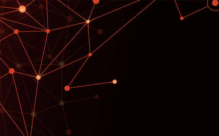 Red fractal design. Big concept for internet illustration. Concept with background of vector plexus line.のイラスト素材