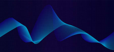 Light blue dynamic sound wave motive. Creative line blend background pattern. Equalizer element for...
