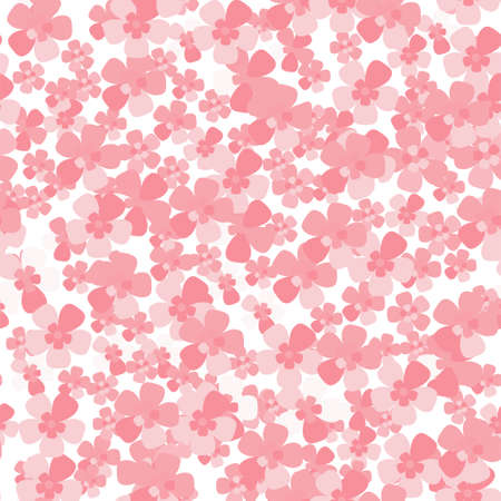 Pink seamless pattern with cherry sakura blossom. Beautiful spring background for poster, party or cardのイラスト素材