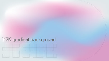 Y2k aura gradient pink holographic background. Pink iridescent pastel aurora pattern backdrop. Colorful groovy smooth ombre wallpaper illustration with grid shape and aesthetic text.のイラスト素材