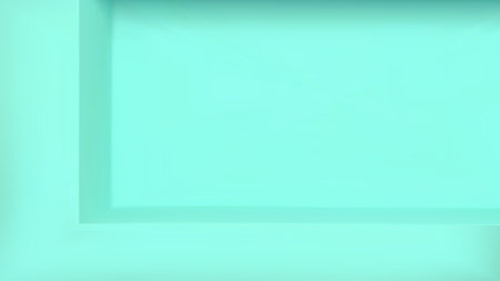 3d turquoise shelf podium studio background. Product display room with floor. Empty space plain...