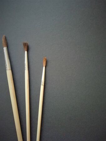 Brush on the black background with a place for text. Chancery .の写真素材