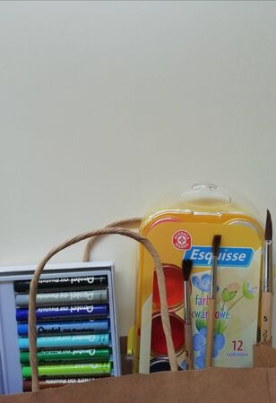 Different chancery on thr desk with eco bagの写真素材