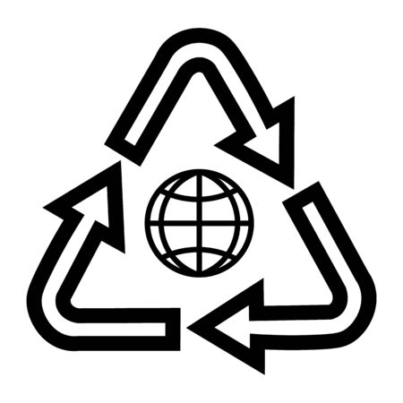 Globe on the topic of ecology and recycling. Elements for the mobile concept and web design.のイラスト素材
