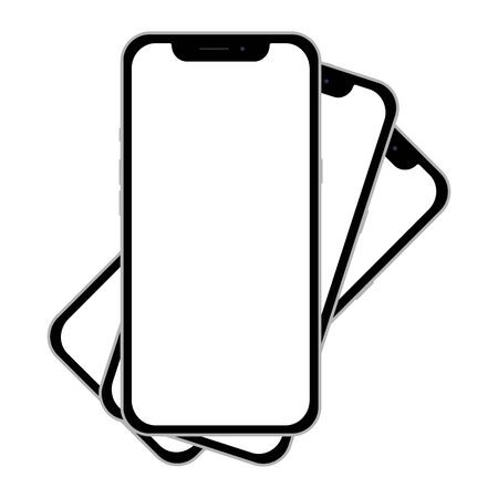Phone with a clean white screen for demonstration web design, and U/X, U/I. Flat.のイラスト素材